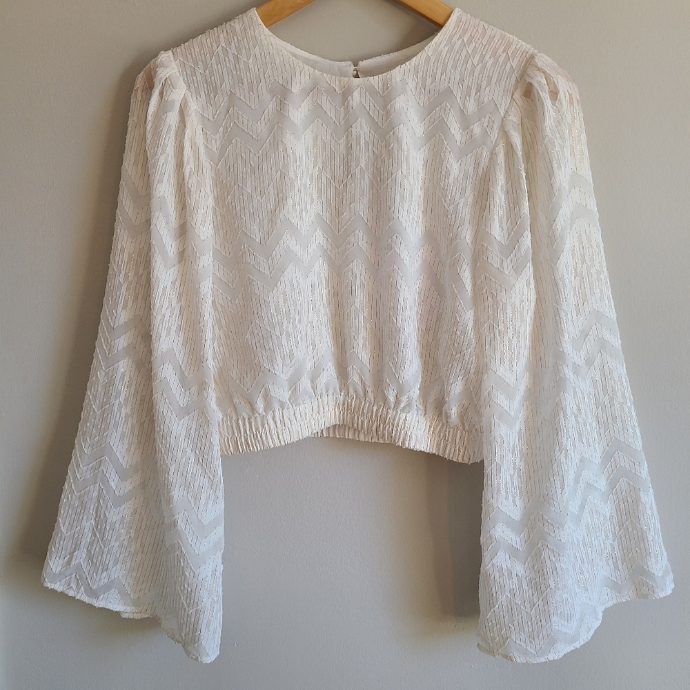 WAYF bell sleeve crop top